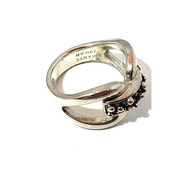 Michael Dawkins Sterling Silver Caviar Beaded Starry Night Ring, Size 6 3/4 - Picture 5 of 8